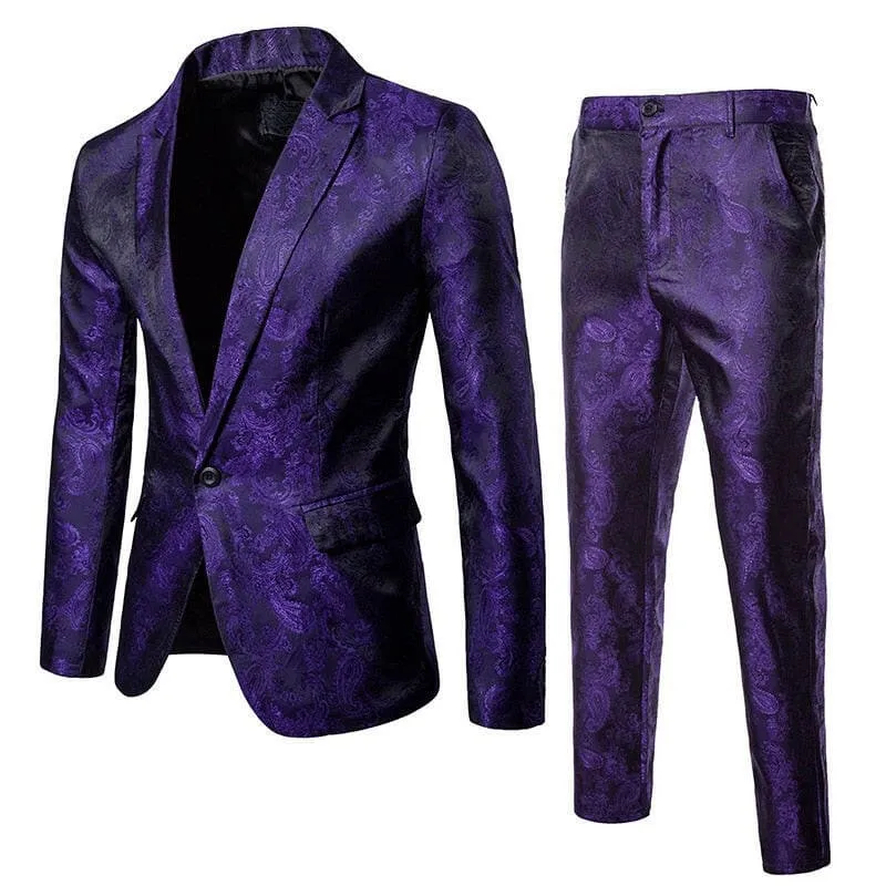 Mens Paisley Suit for Formal Occasions in Stylish Design