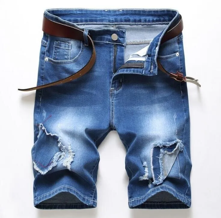 Men's Ripped Denim Shorts Distressed Jeans Shorts