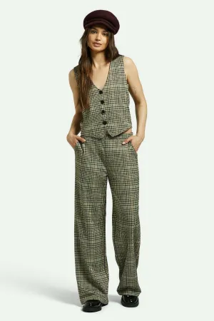 Menswear Plaid Leisure Trouser Pant - Winter White/Black Plaid