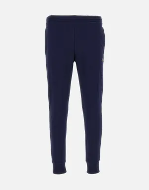 Navy Cotton Jogger with Logo Patch