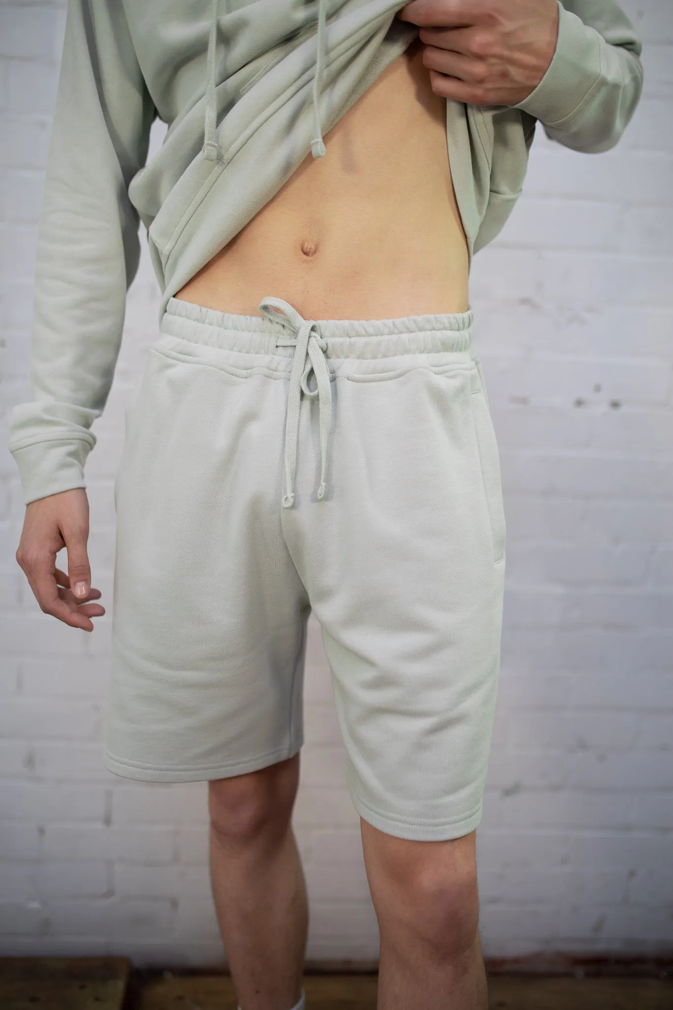 Plant Dyed Organic Cotton Shorts in Olive Green