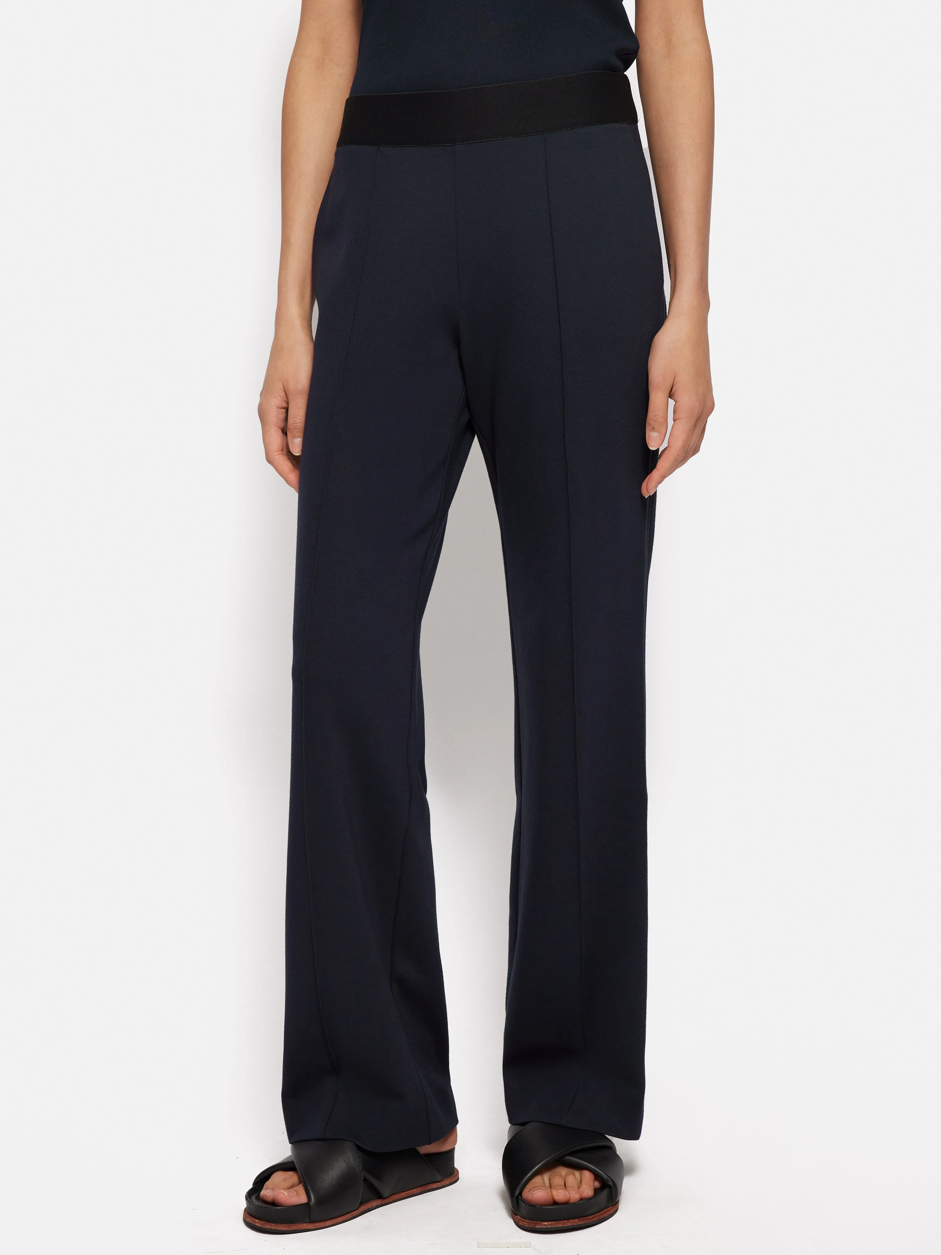 Ponte Trouser With Trim Detail | Navy