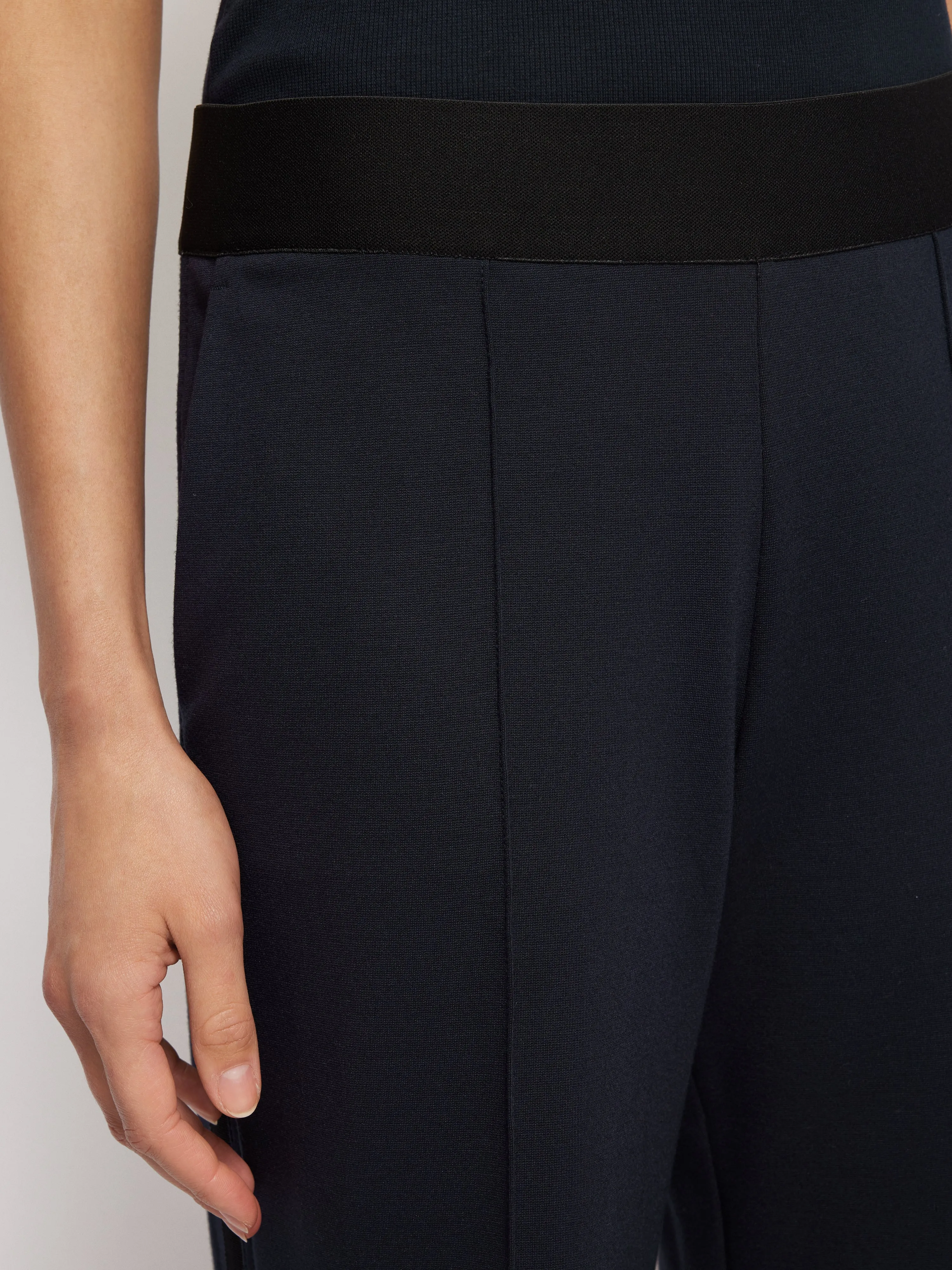 Ponte Trouser With Trim Detail | Navy