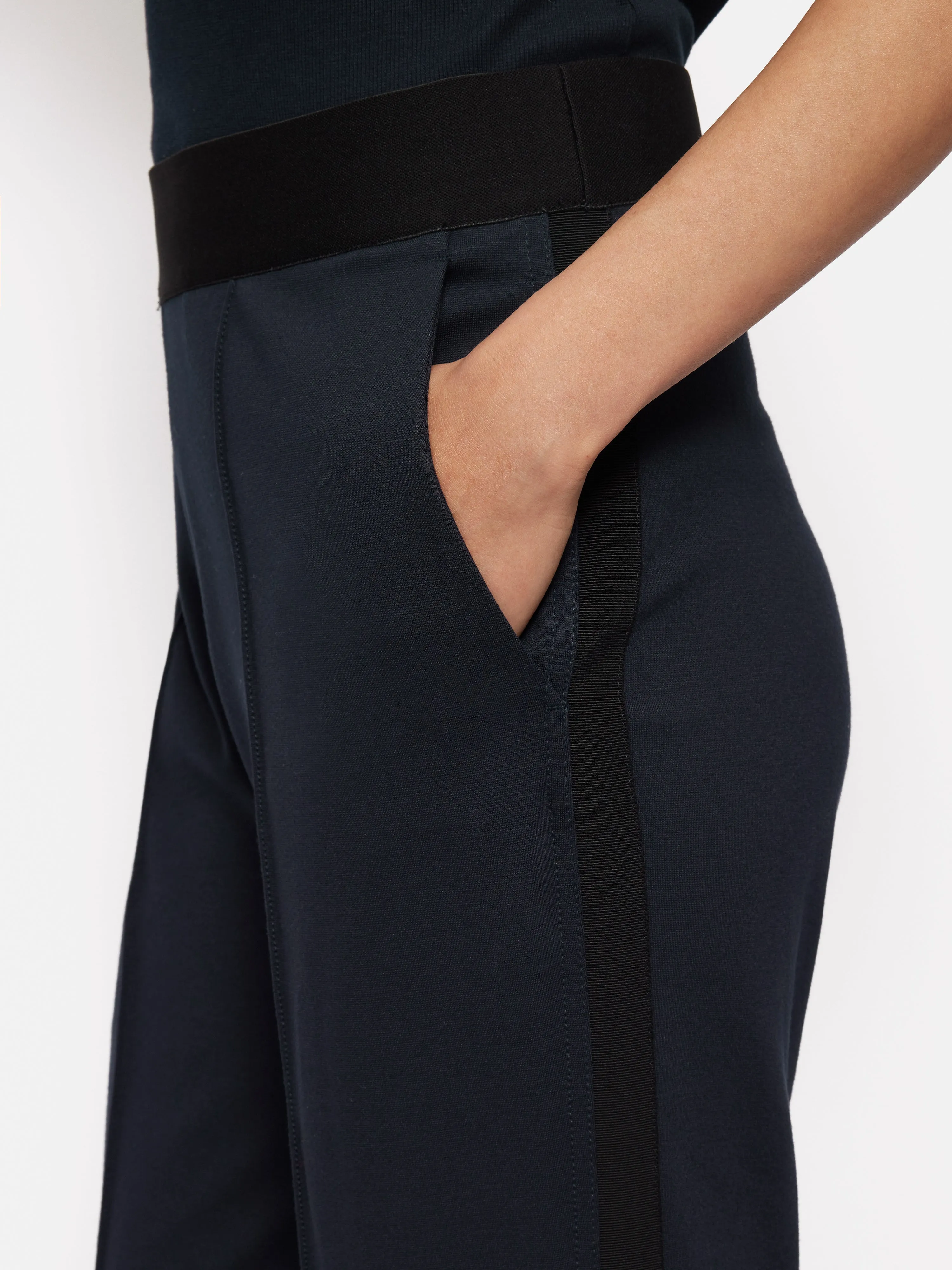 Ponte Trouser With Trim Detail | Navy