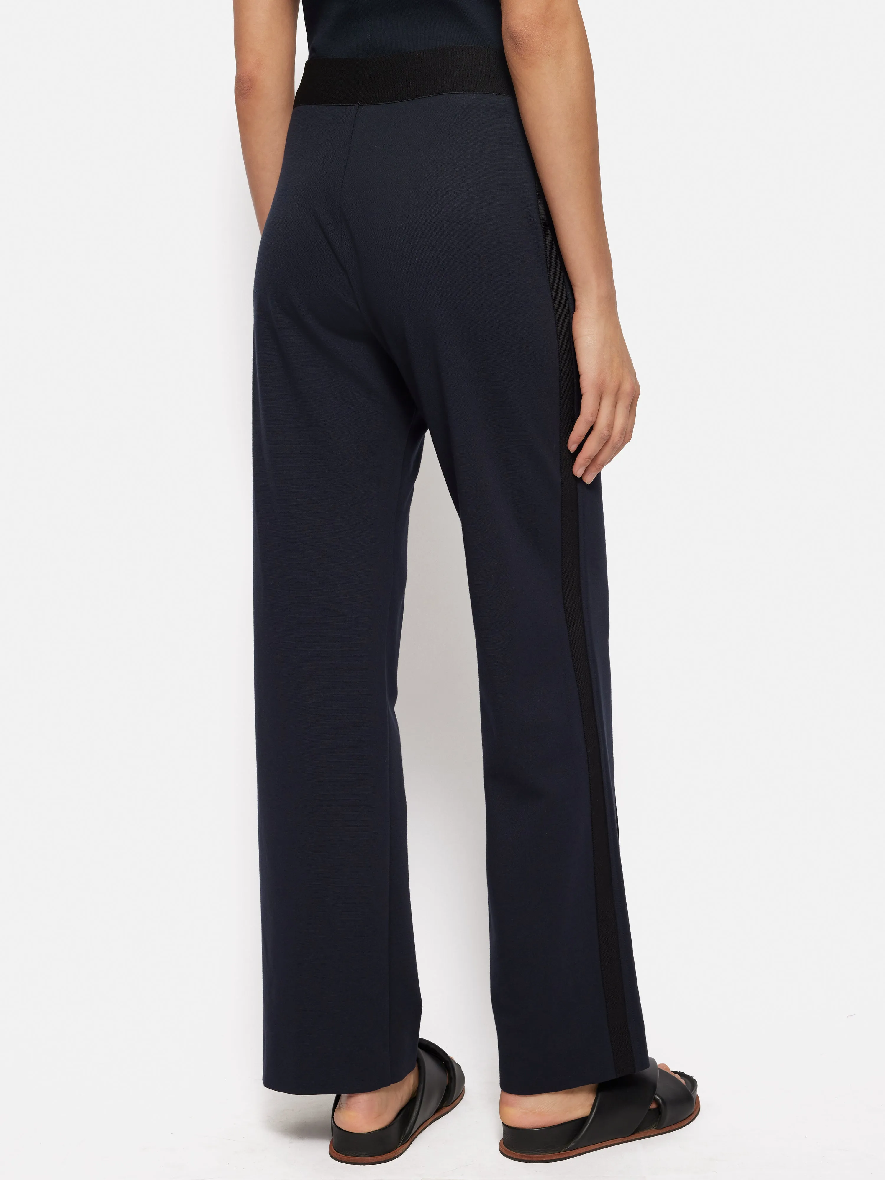 Ponte Trouser With Trim Detail | Navy