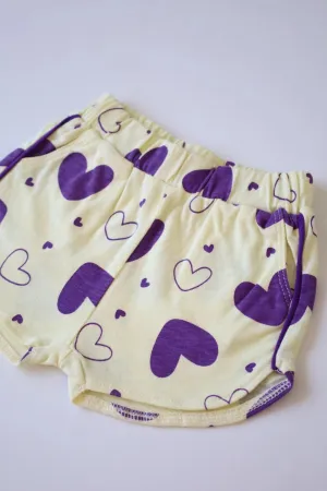 Purple Hearts-Baby-Girls-Shorts