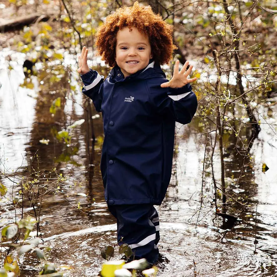 Rainy Day Waterproof Jacket and Trousers Set Navy