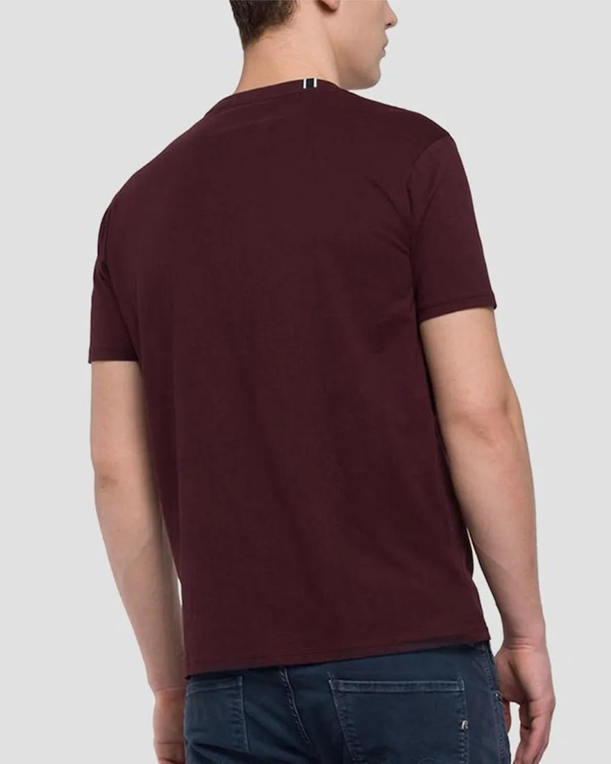 REPLAY M35972660 BURGANDY CREW T-SHIRT