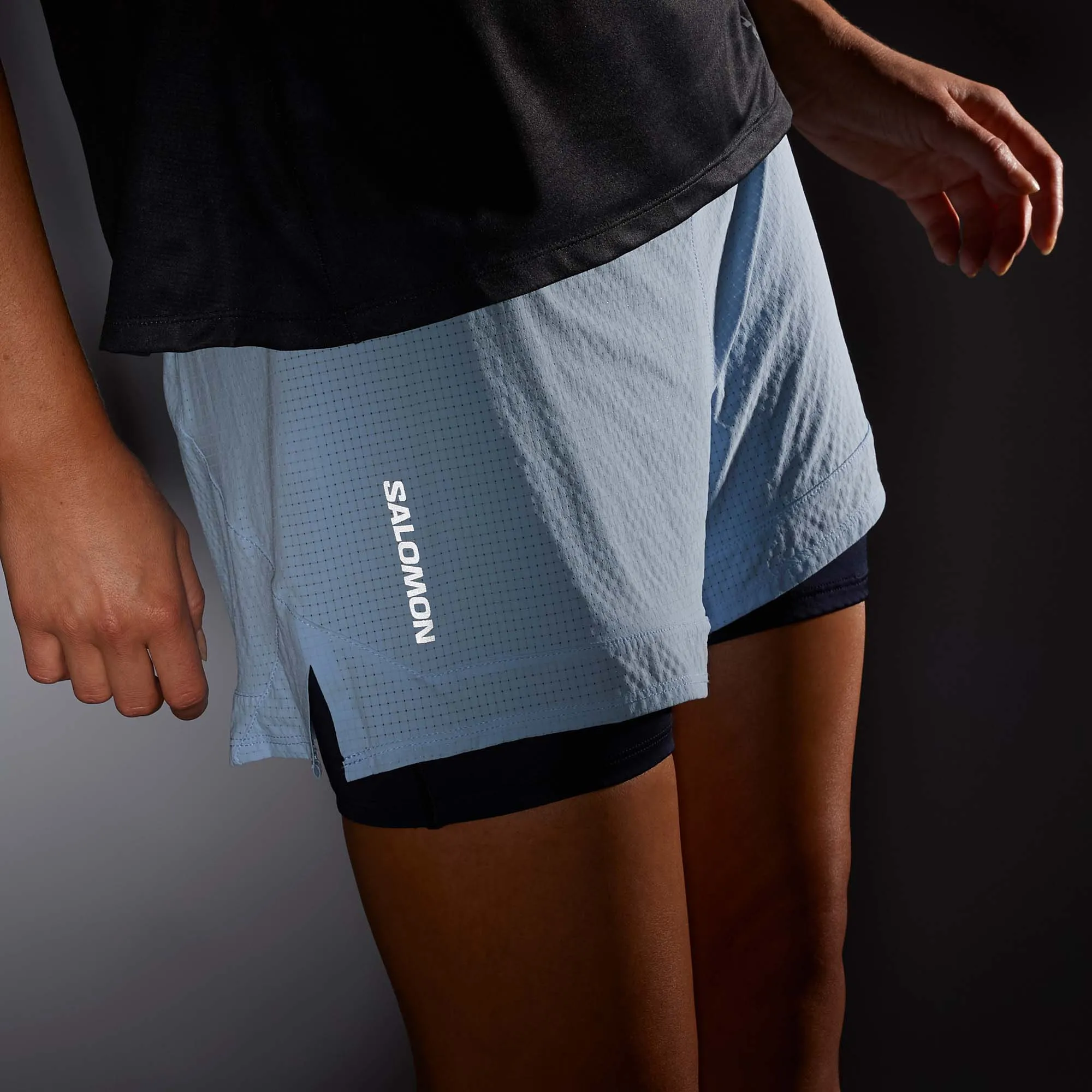 Salomon | Women's Sense Aero 2in1 Shorts - Chambray Blue