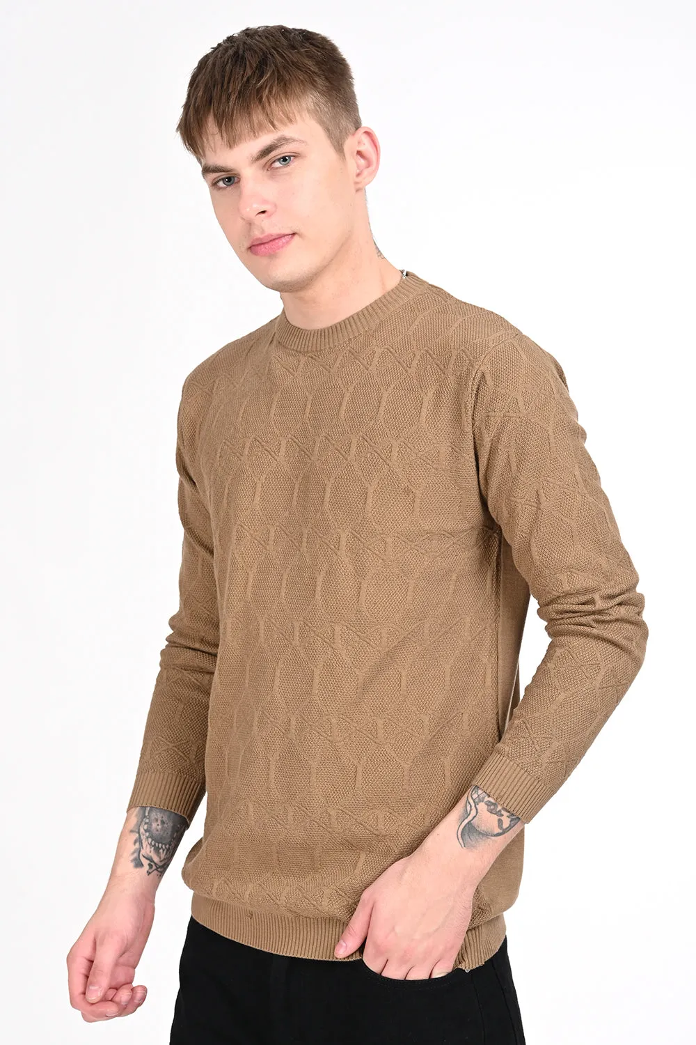 Sandal Textured Regular Fit Sweater