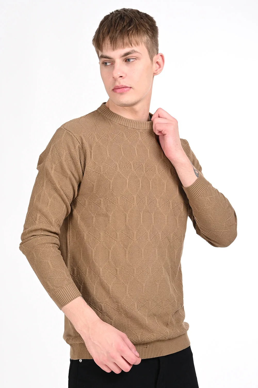 Sandal Textured Regular Fit Sweater