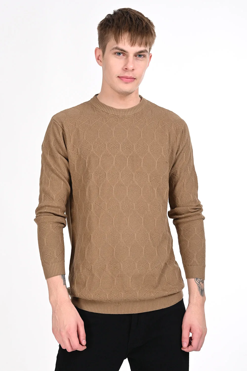 Sandal Textured Regular Fit Sweater