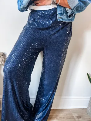 Sequin Wide Leg Trousers