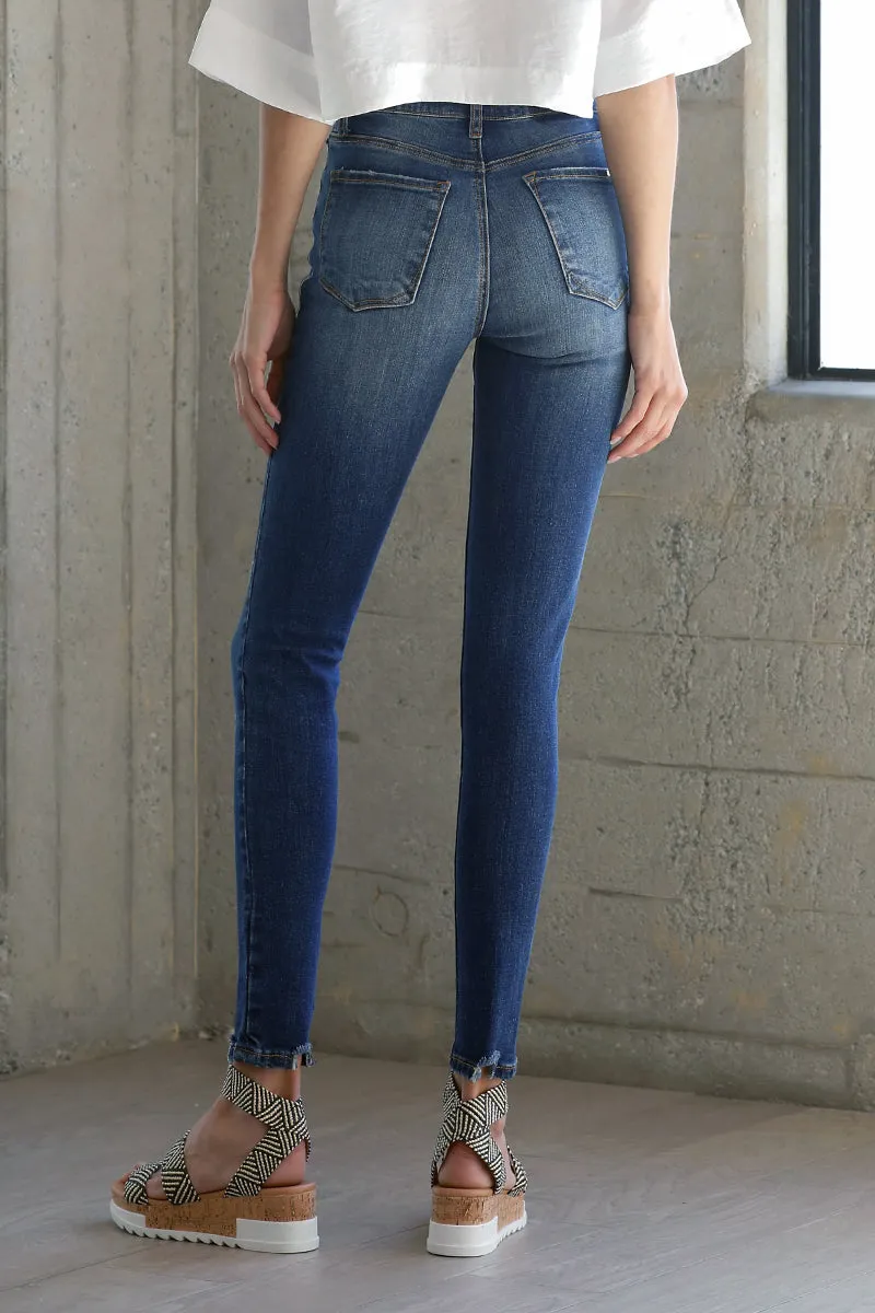 Simple Mind Distressed Ankle Skinny Jeans