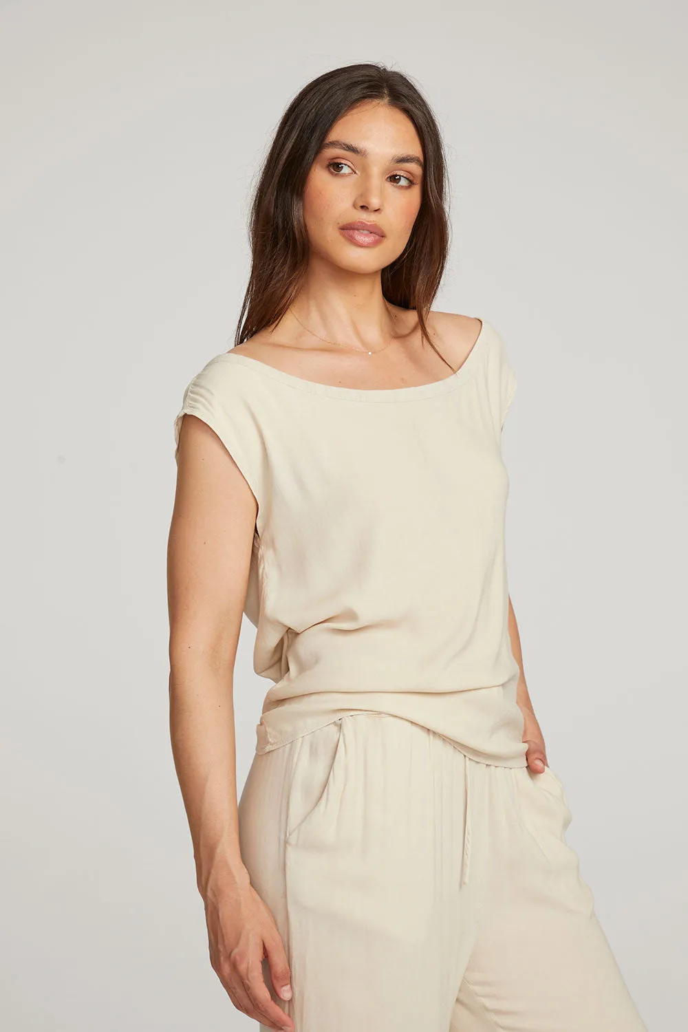 Sleeveless Bark Dolman Tee