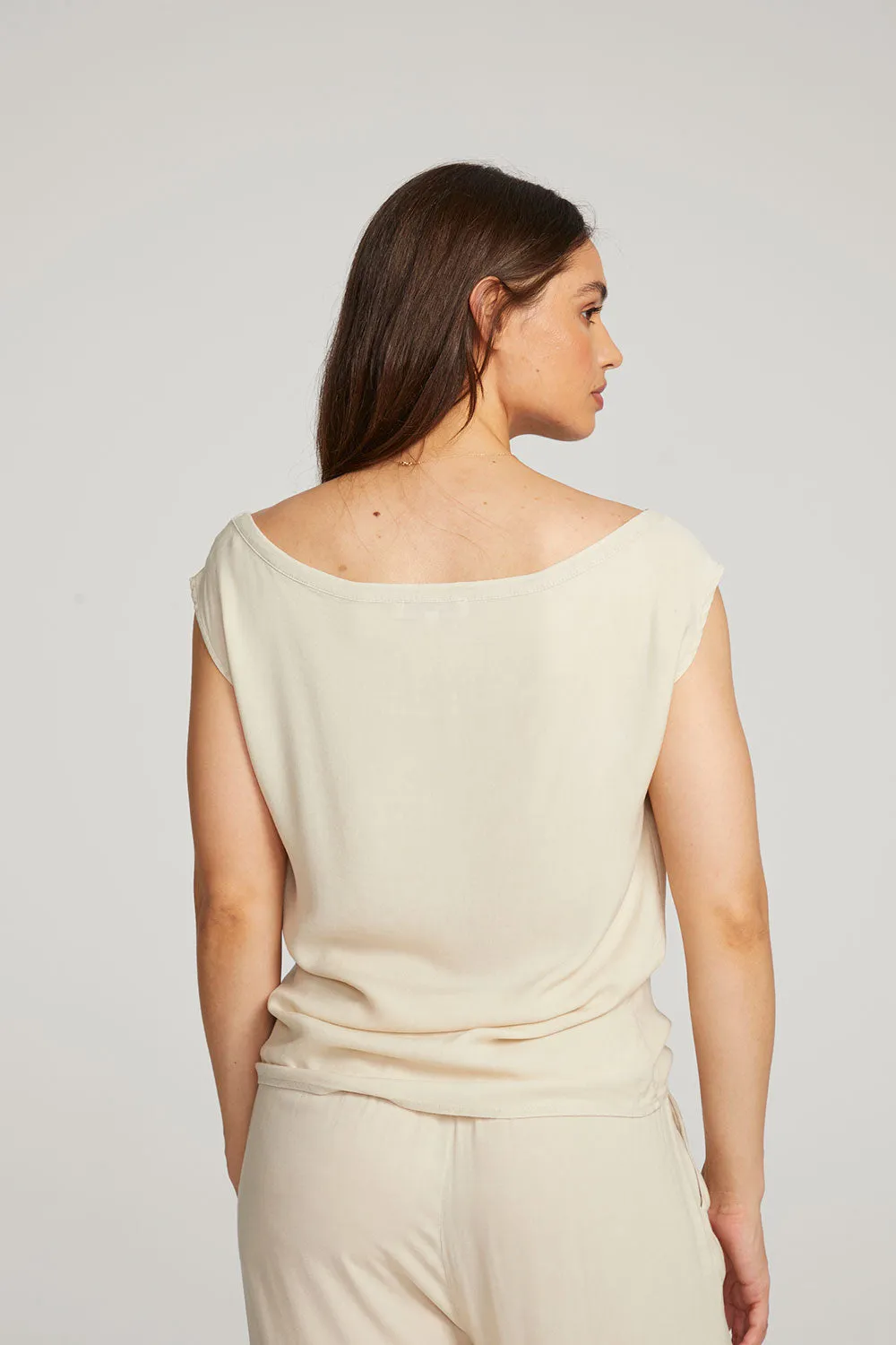 Sleeveless Bark Dolman Tee