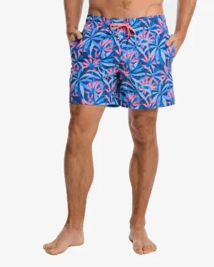 Southern Tide Men's Tropical Blooms Swim Trunk / Aged Denim