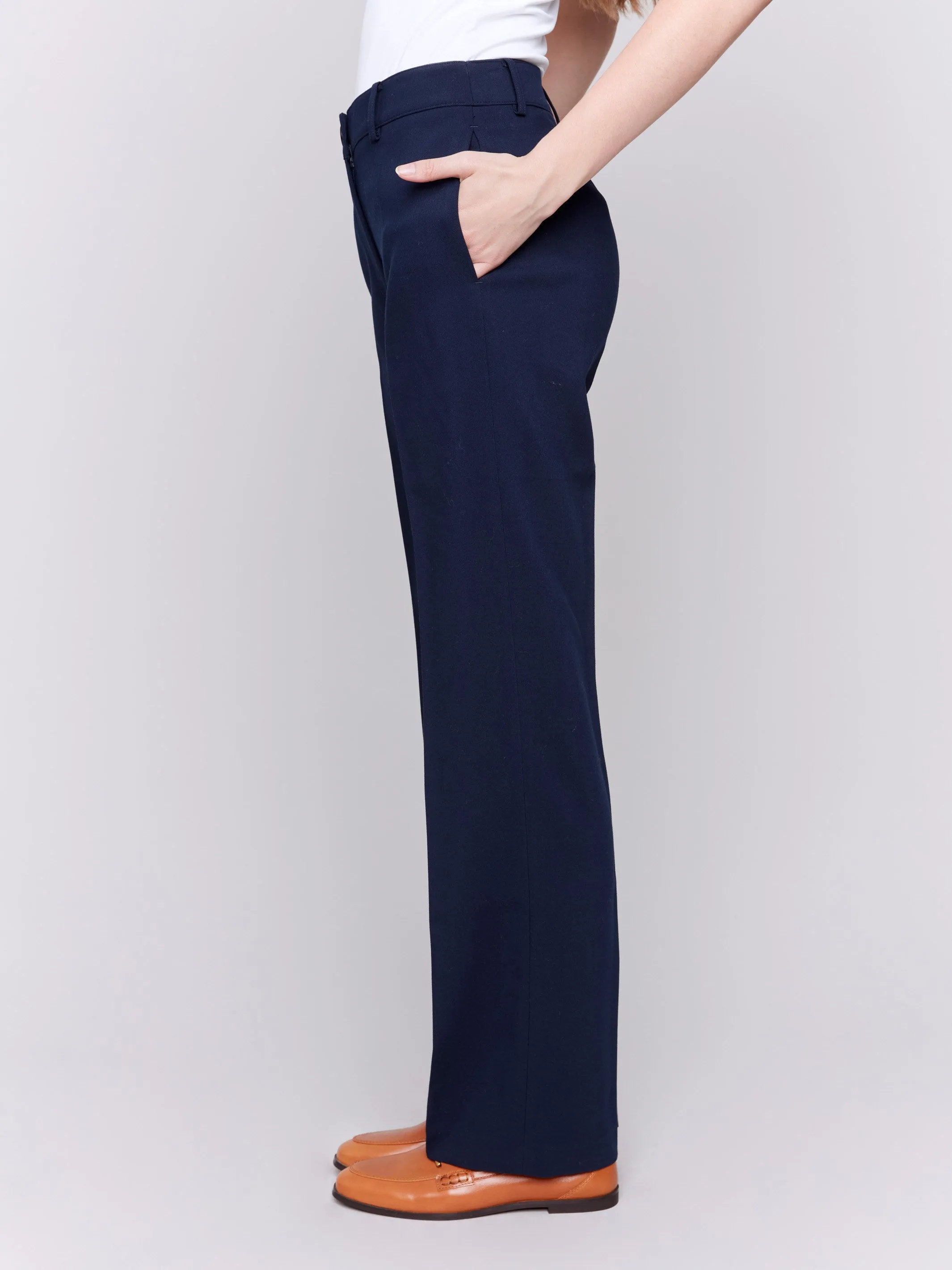 Straight Leg Pants - Navy