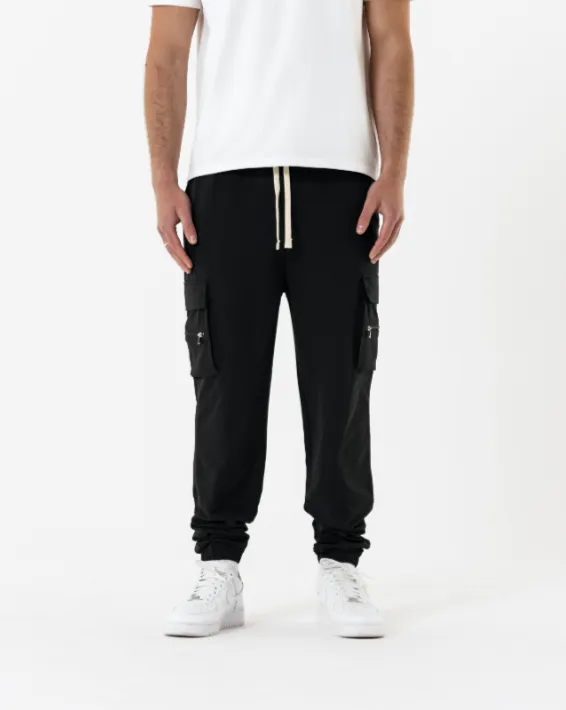 Stretch Nylon Cargo Pant - Black