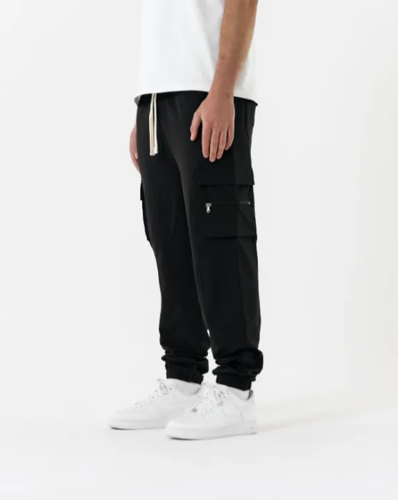 Stretch Nylon Cargo Pant - Black