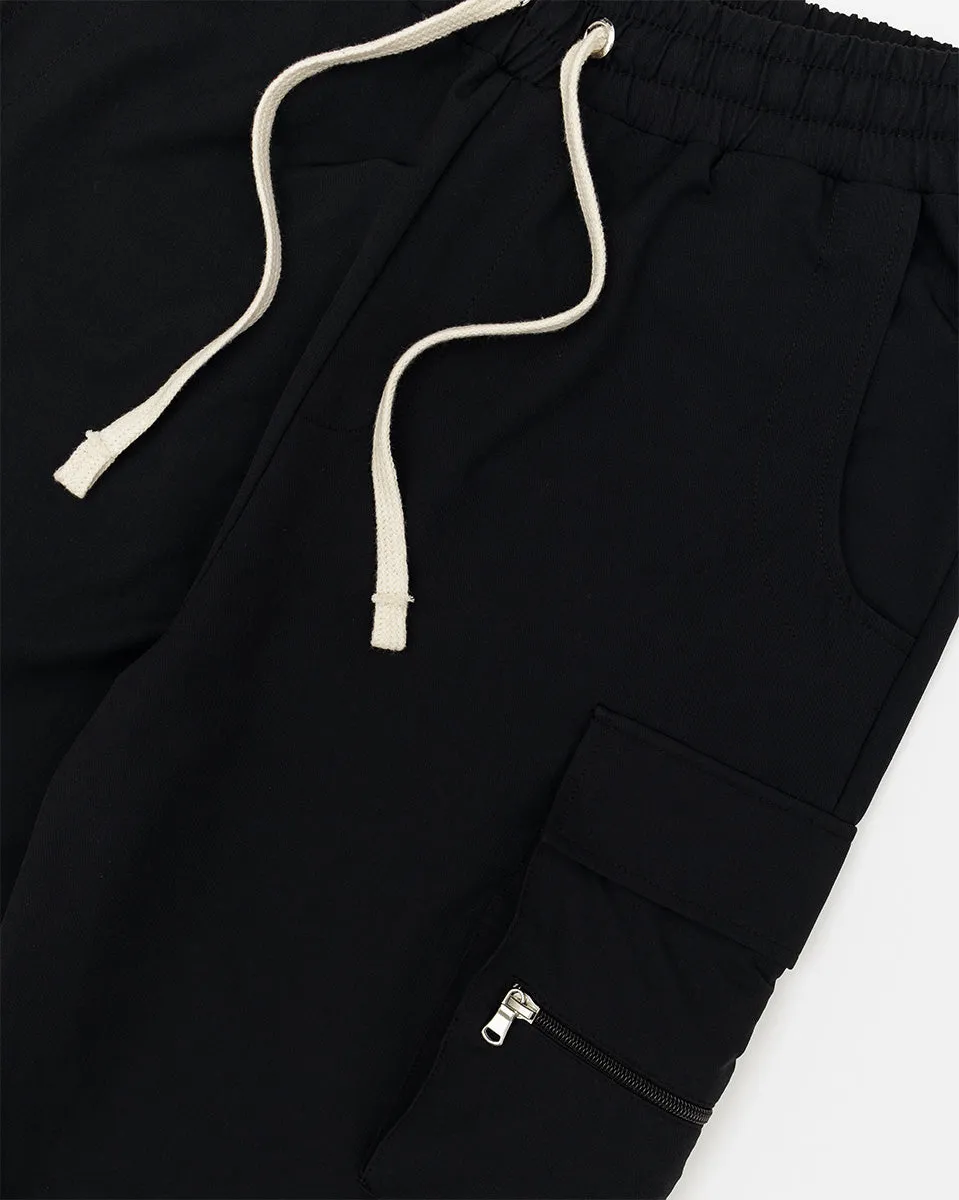 Stretch Nylon Cargo Pant - Black