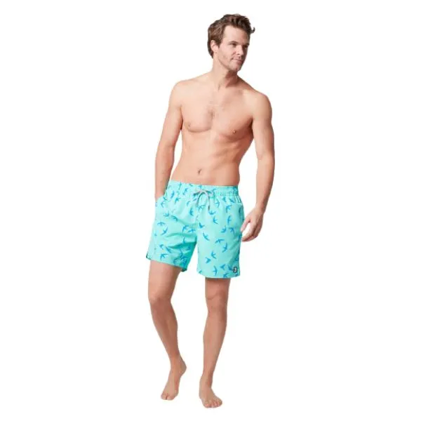 TOM & TEDDY - Men's Shorts  (Aqua Green Birds)