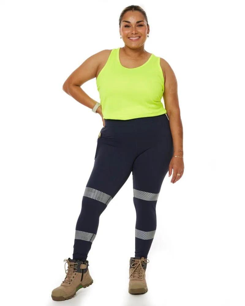 Tradies WP-9WT Womens Taped Work Legging Twin Value Pack - Navy