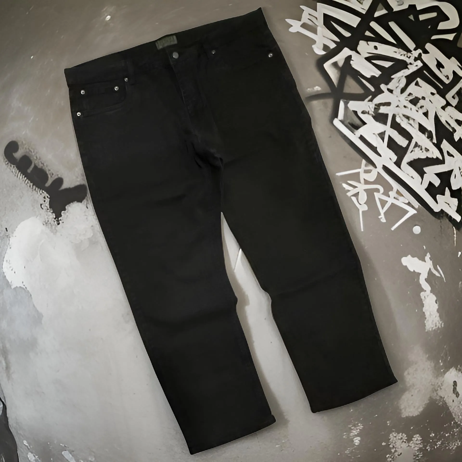 *URBAN STAR* DENIM JEANS  (BLACK) (WAIST 42” X 31” INSEAM)