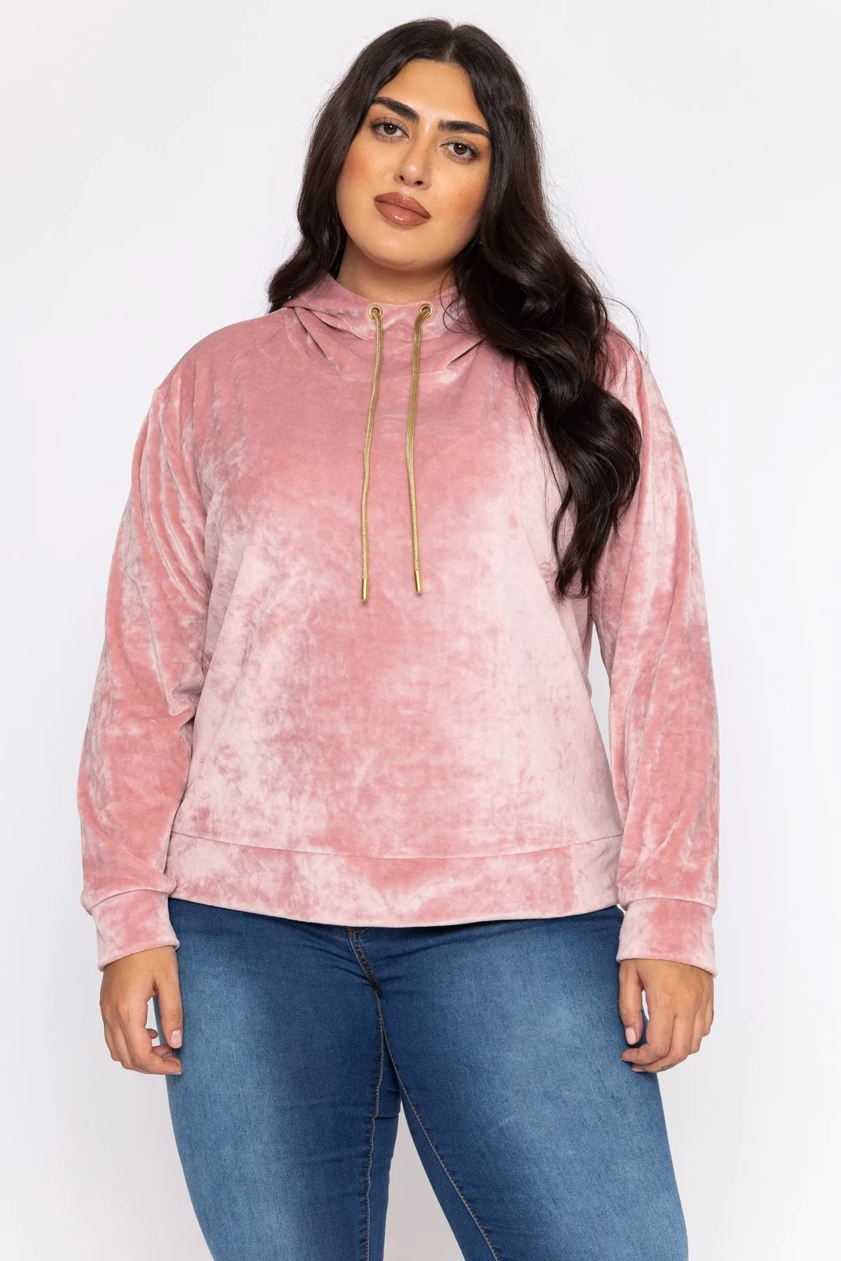 Velvet Hoody in Pink