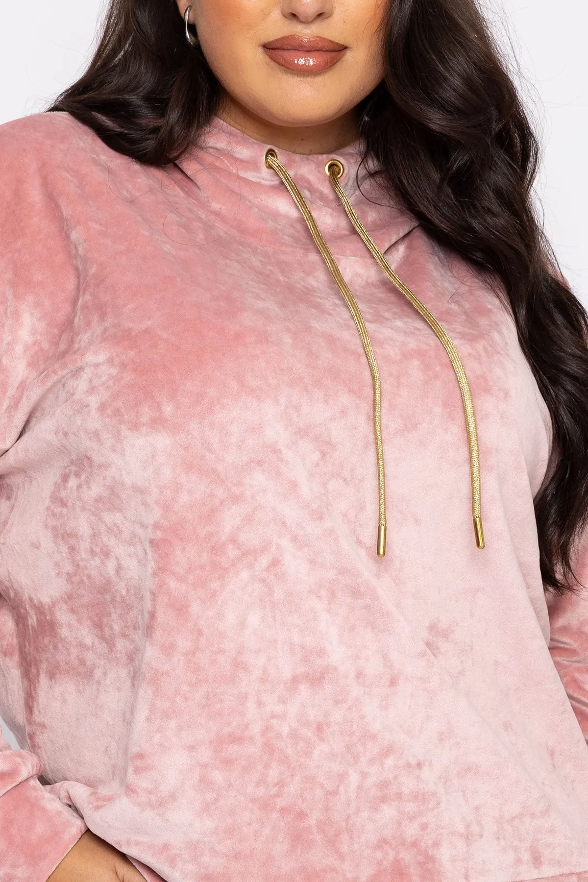 Velvet Hoody in Pink