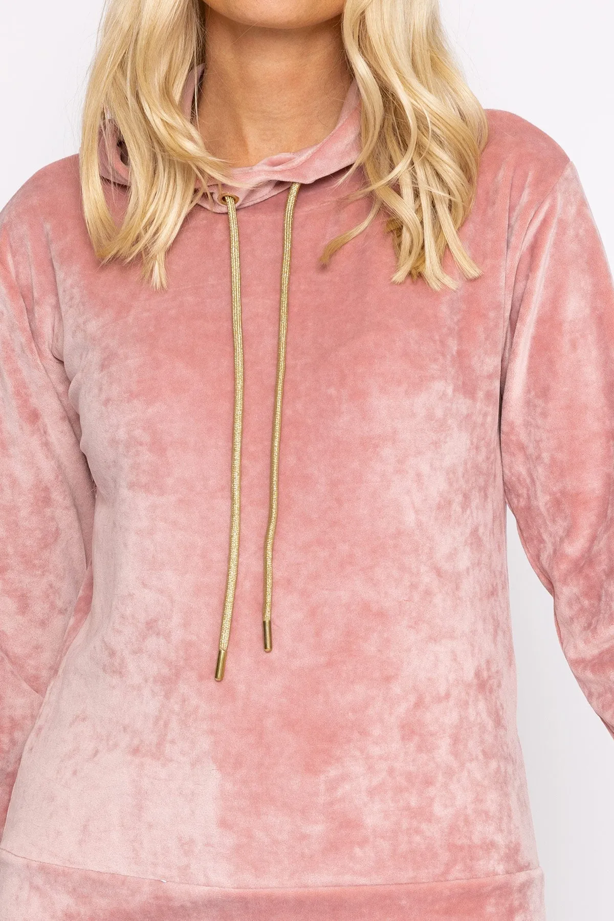 Velvet Hoody in Pink