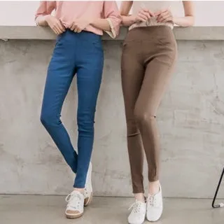 Weekend X Ob Design Women Casual Slim Fit Elastic Waist Long Straight Pants Trousers Plus Size