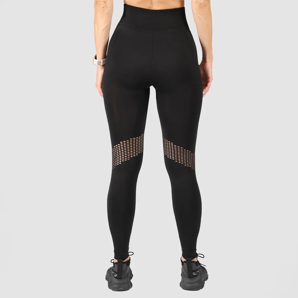 WOMEN-ESSENTIAL-SEAMLESS-MESH-LEGGING (BLACK)