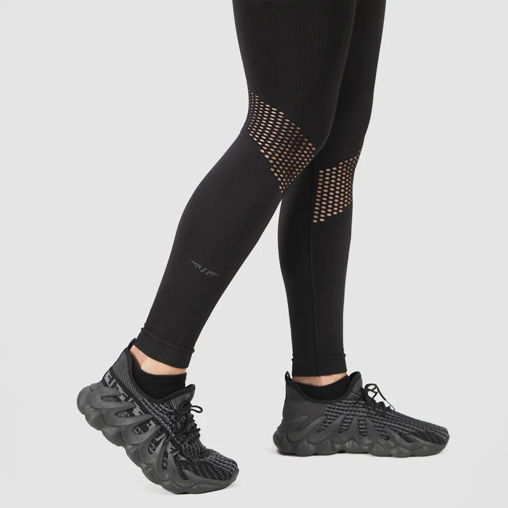 WOMEN-ESSENTIAL-SEAMLESS-MESH-LEGGING (BLACK)