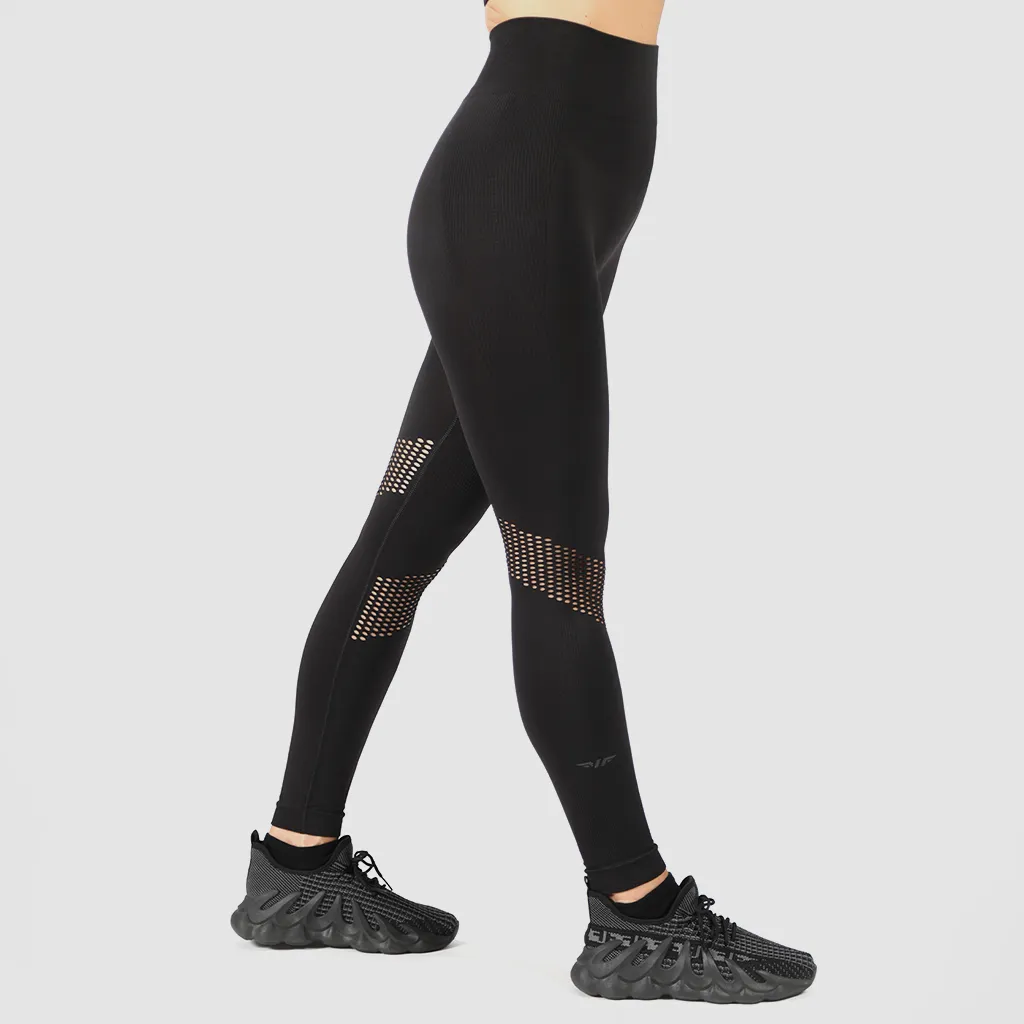 WOMEN-ESSENTIAL-SEAMLESS-MESH-LEGGING (BLACK)