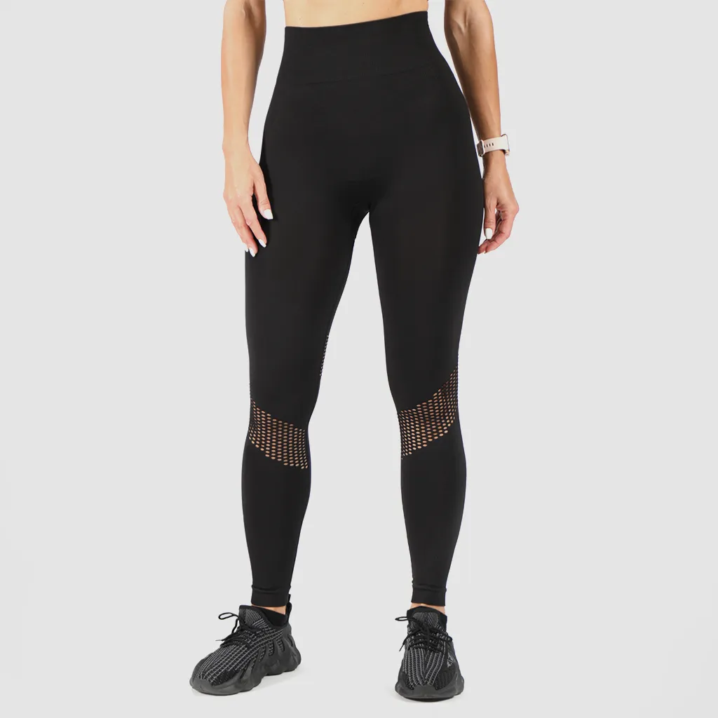 WOMEN-ESSENTIAL-SEAMLESS-MESH-LEGGING (BLACK)